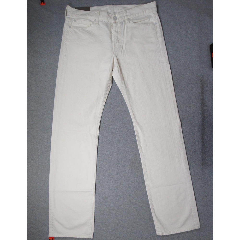 7 For All Mankind Jeans Mens 32 White Standard Classic Straight Leg ATA51948A
